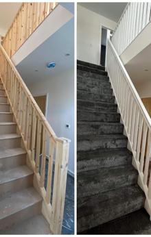 Interior stairs painted and decorated by MAK Painting