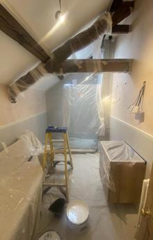 Bathroom painting, everything secured properly to prevent any damage